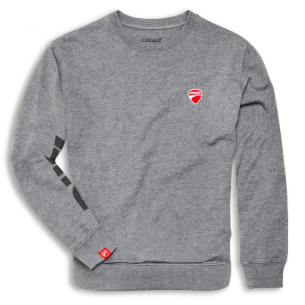 sudadera logo de cuello redondo gris