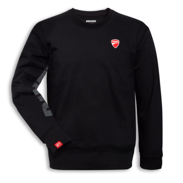 sudadera logo de cuello redondo negro